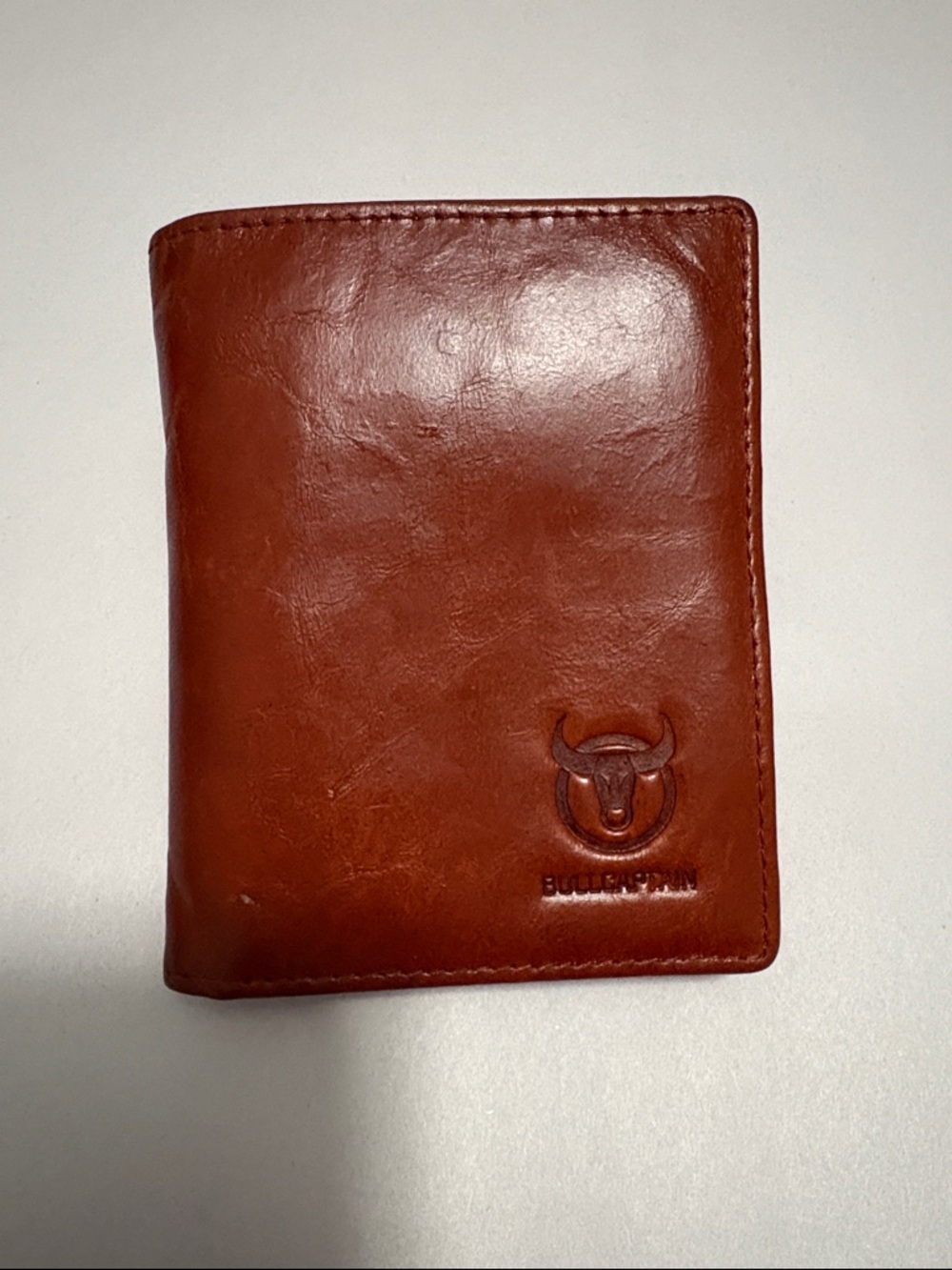 Bullcaptain men’s leather bi-fold wallet